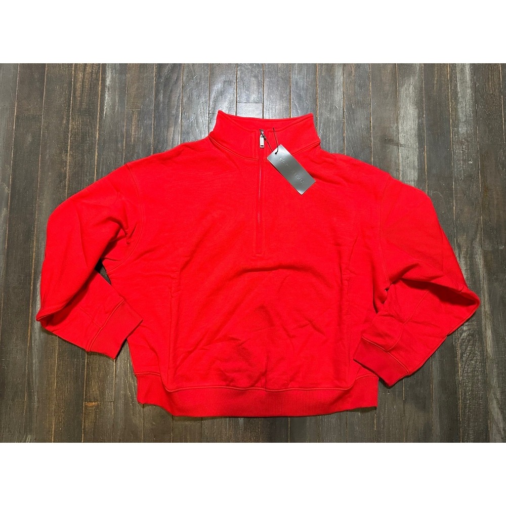 Savage X Fenty Red Quarter Zip Sweatshirt Los‎ Angeles Graphic Pullover